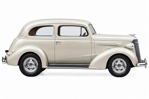 Side view of 1937 Chevrolet Deluxe 2-door sedan